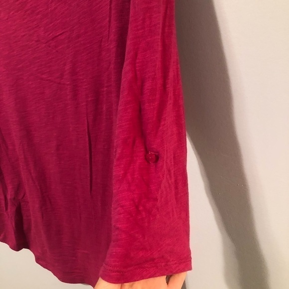 Lane Bryant size  14/16 pink fringe collar cool and casual cotton slub top - Picture 6 of 11